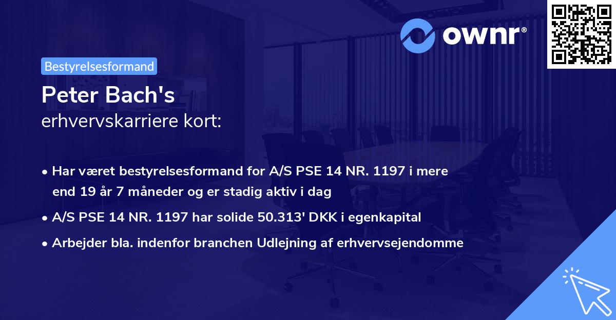 Peter Bach's erhvervskarriere kort