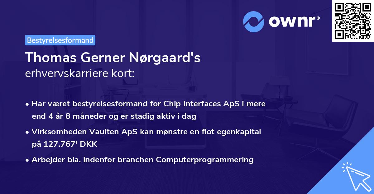 Thomas Gerner Nørgaard's erhvervskarriere kort