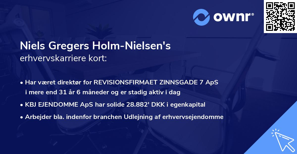 Niels Gregers Holm-Nielsen's erhvervskarriere kort