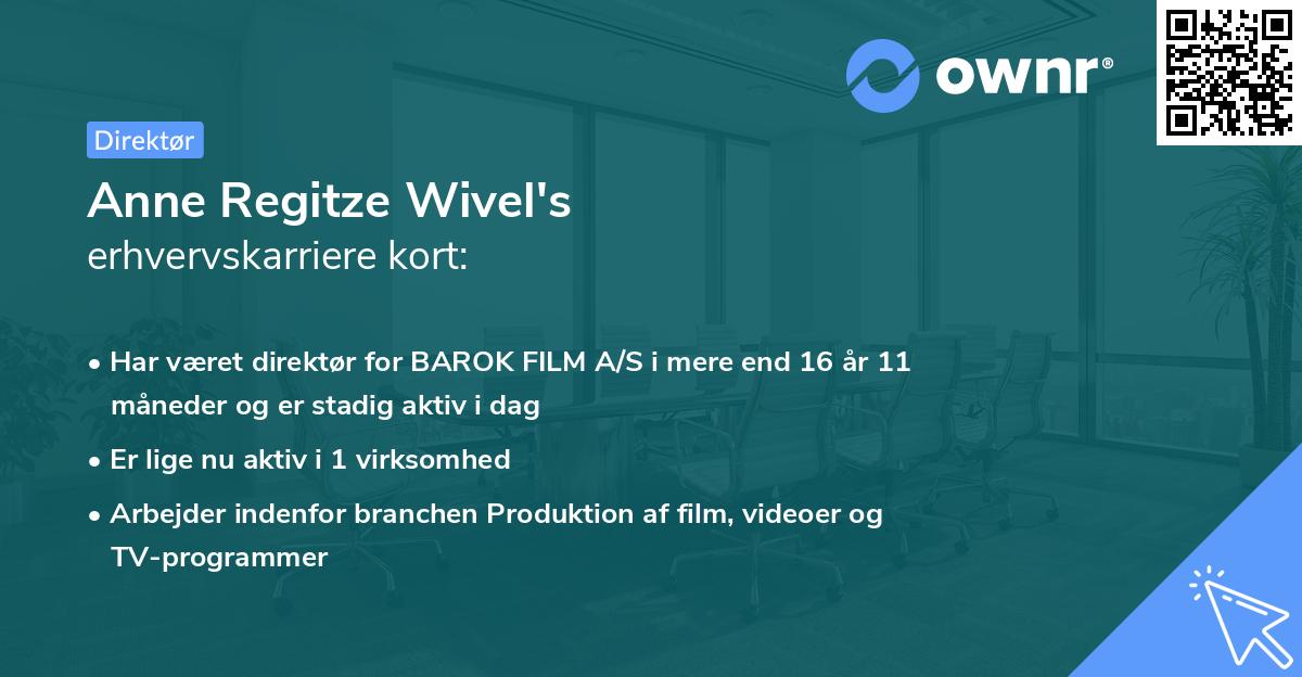 Anne Regitze Wivel's erhvervskarriere kort