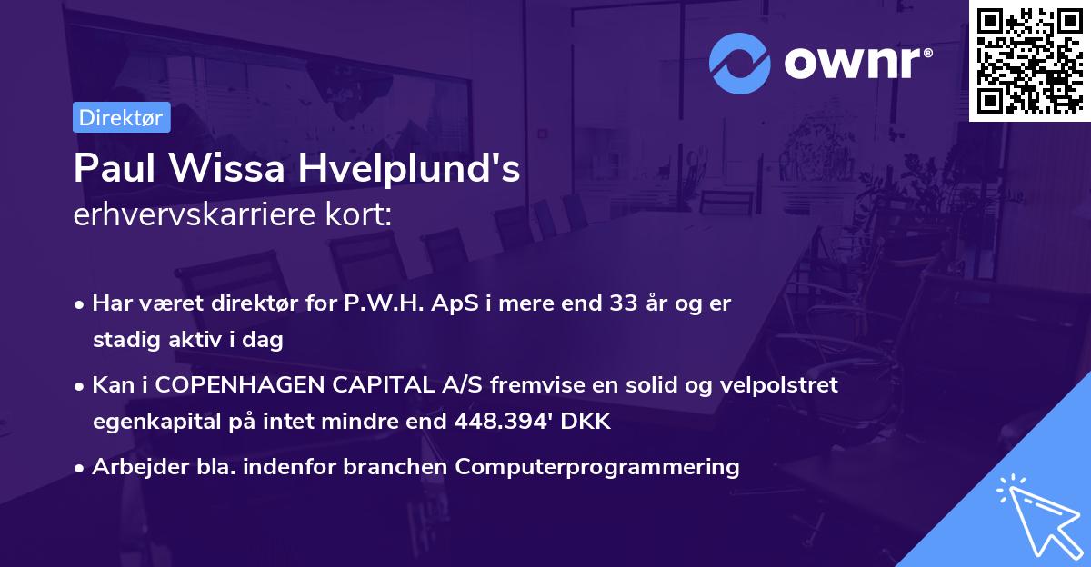 Paul Wissa Hvelplund's erhvervskarriere kort