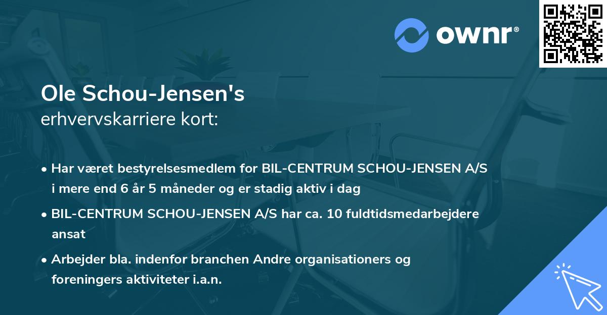 Ole Schou-Jensen's erhvervskarriere kort