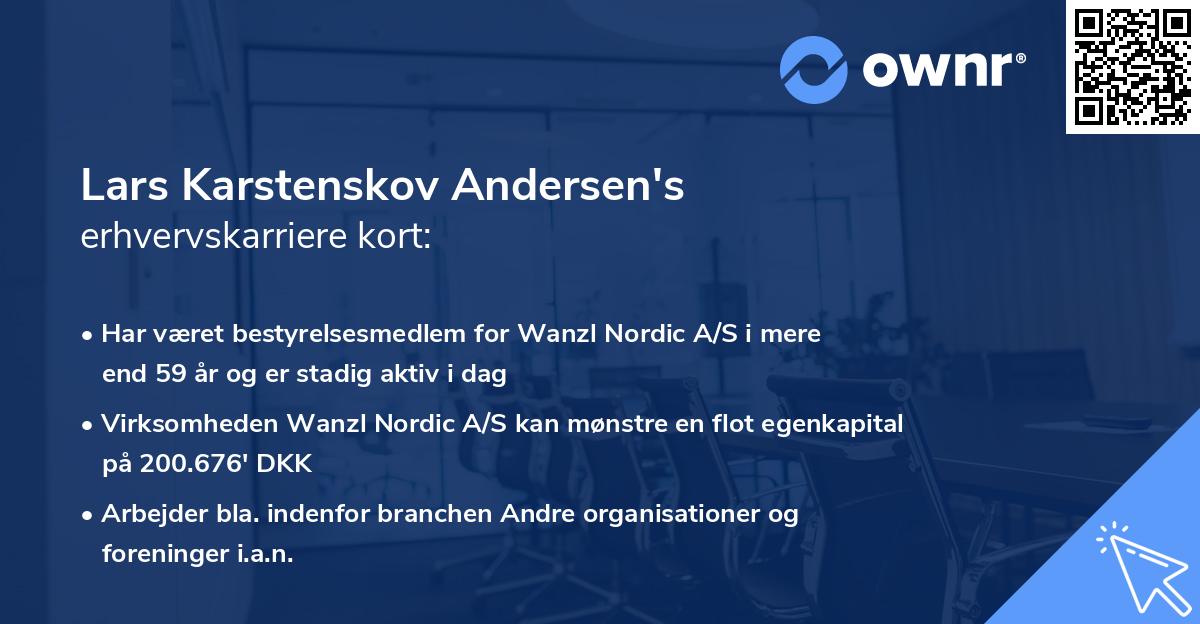 Lars Karstenskov Andersen's erhvervskarriere kort