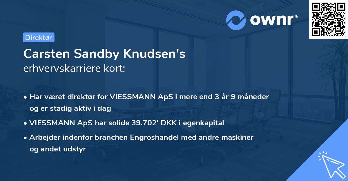 Carsten Sandby Knudsen's erhvervskarriere kort