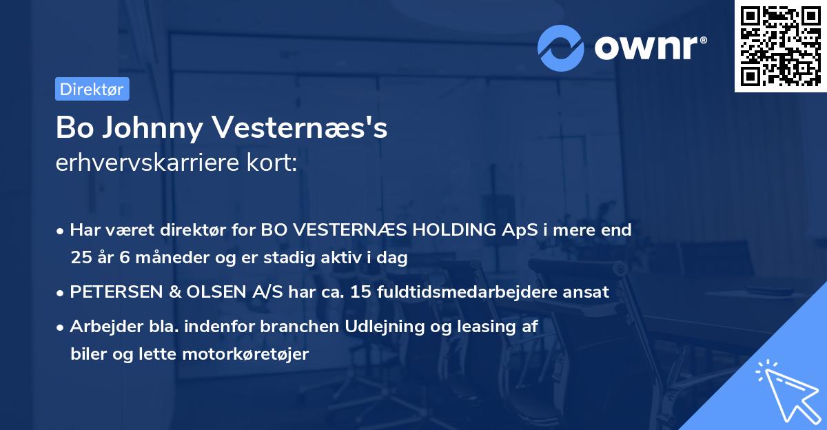 Bo Johnny Vesternæs's erhvervskarriere kort