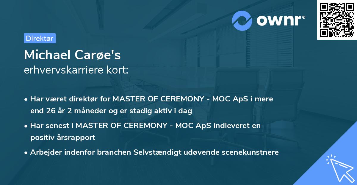 Michael Carøe's erhvervskarriere kort