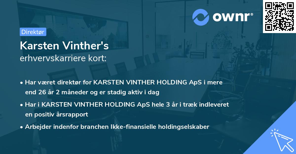 Karsten Vinther's erhvervskarriere kort