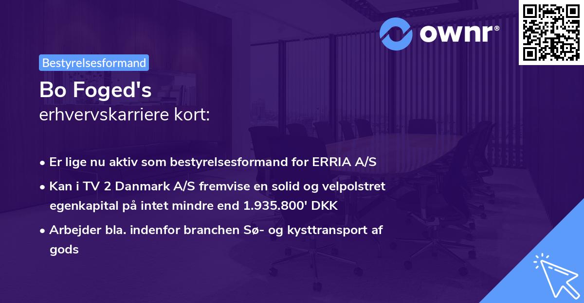 Bo Foged's erhvervskarriere kort