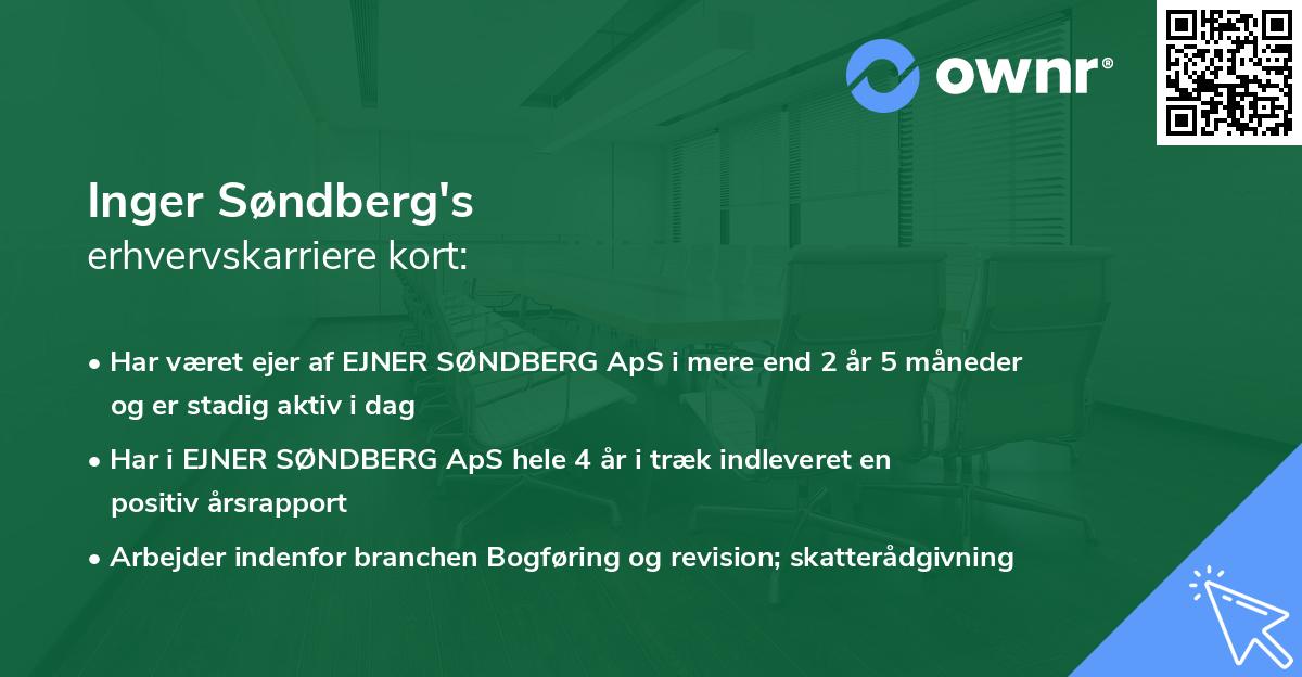 Inger Søndberg's erhvervskarriere kort