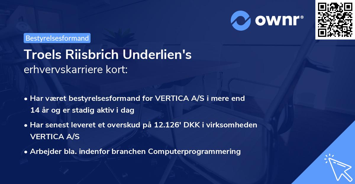 Troels Riisbrich Underlien's erhvervskarriere kort