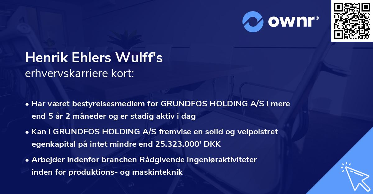 Henrik Ehlers Wulff's erhvervskarriere kort