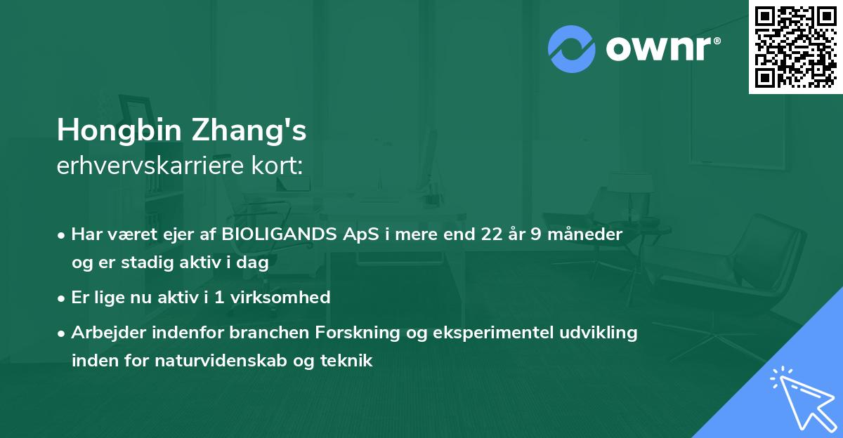 Hongbin Zhang's erhvervskarriere kort