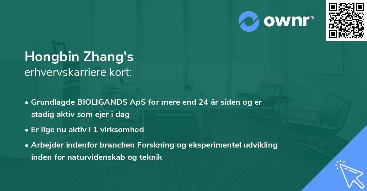 Hongbin Zhang's erhvervskarriere kort
