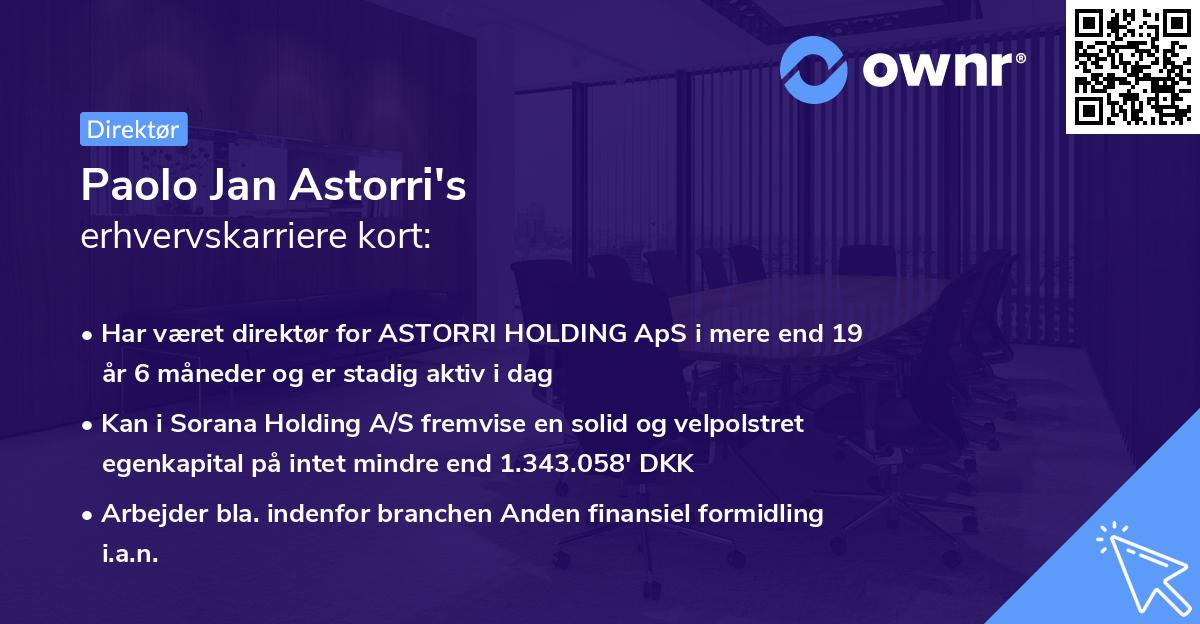 Paolo Jan Astorri's erhvervskarriere kort