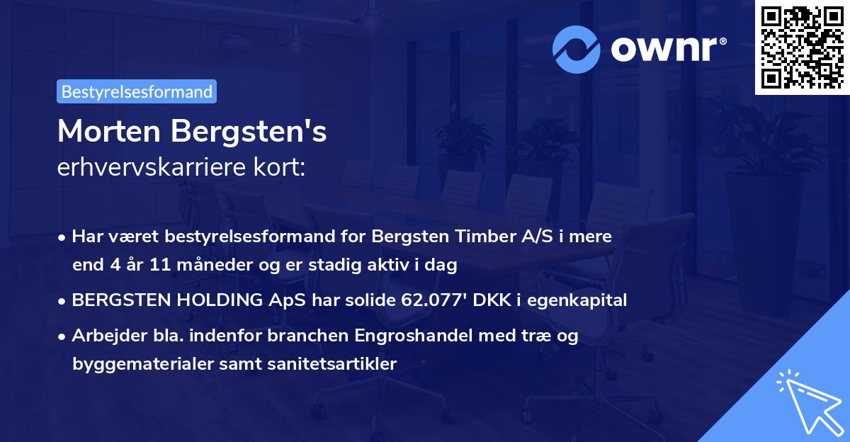 Morten Bergsten's erhvervskarriere kort