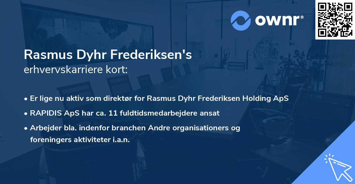 Rasmus Dyhr Frederiksen's erhvervskarriere kort