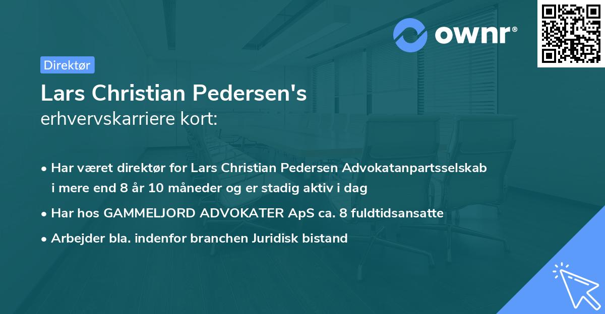 Lars Christian Pedersen's erhvervskarriere kort