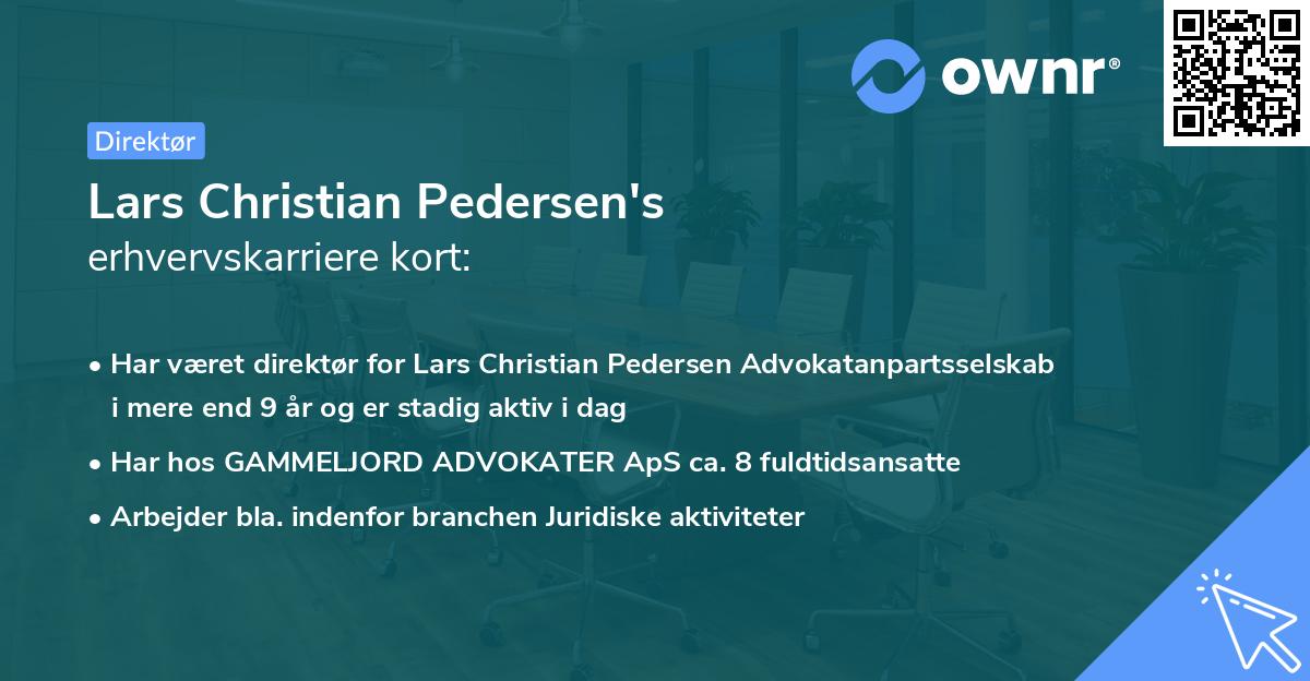 Lars Christian Pedersen's erhvervskarriere kort