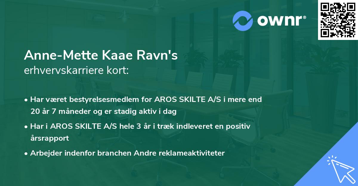 Anne-Mette Kaae Ravn's erhvervskarriere kort