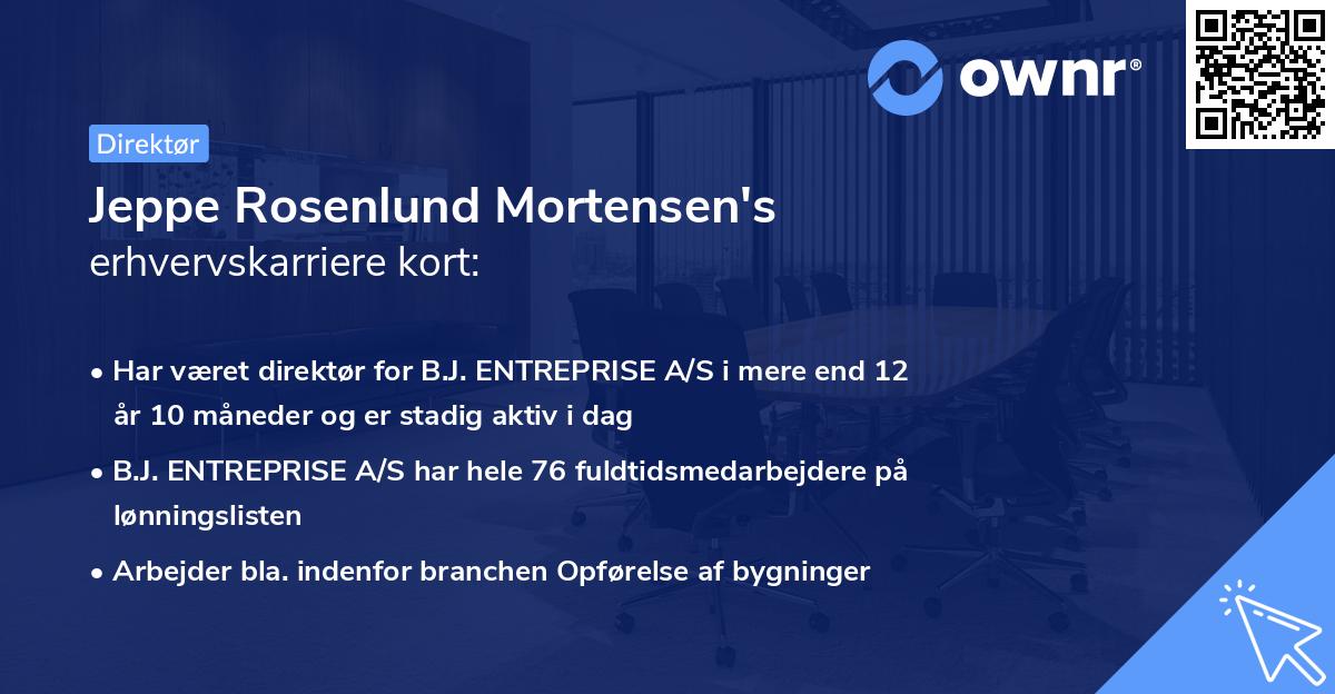 Jeppe Rosenlund Mortensen's erhvervskarriere kort