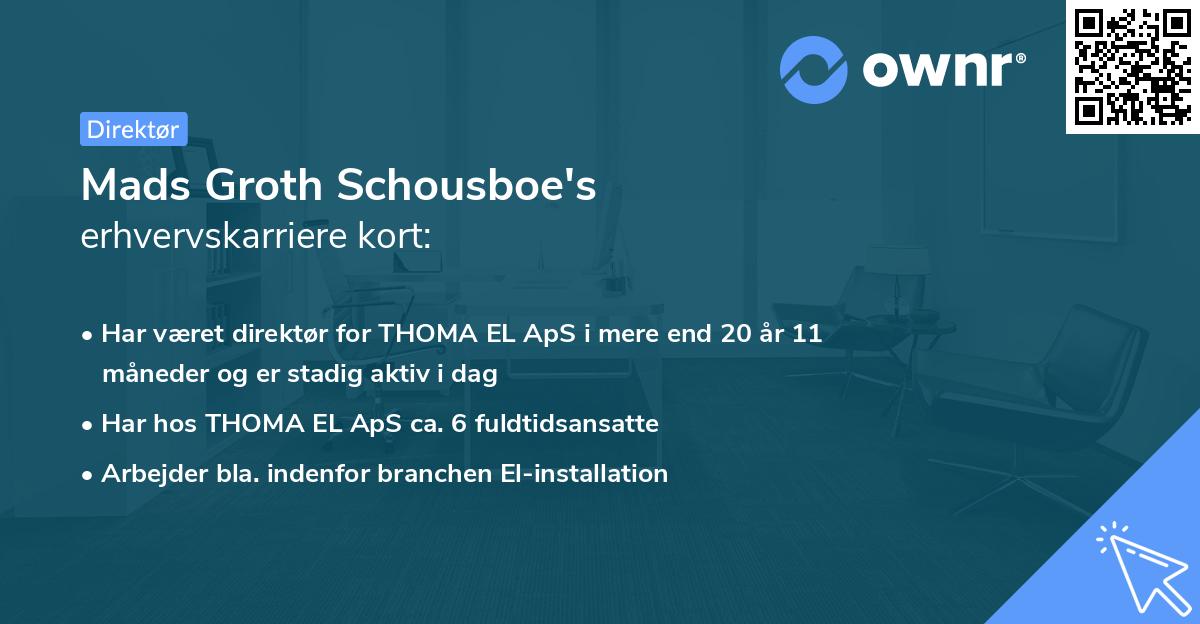 Mads Groth Schousboe's erhvervskarriere kort