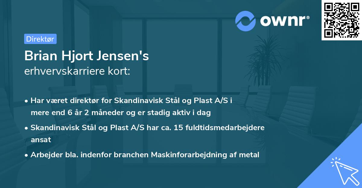 Brian Hjort Jensen's erhvervskarriere kort
