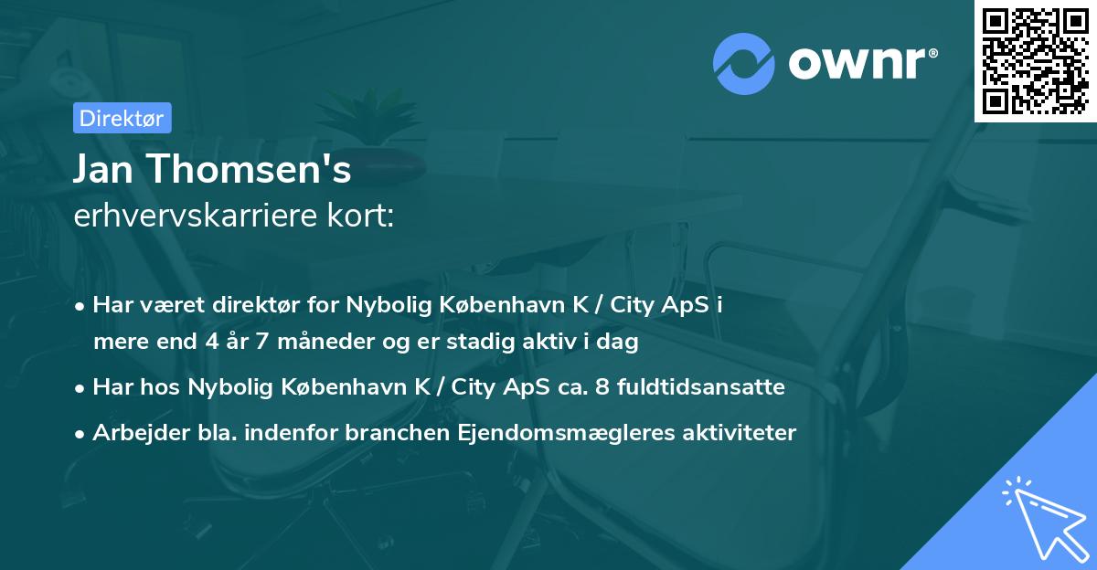 Jan Thomsen's erhvervskarriere kort
