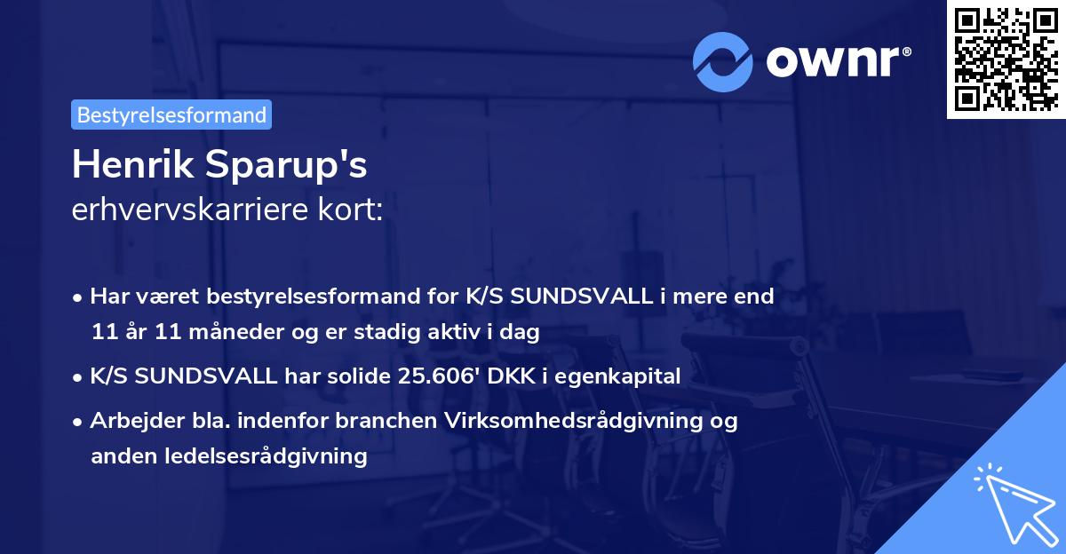 Henrik Sparup's erhvervskarriere kort