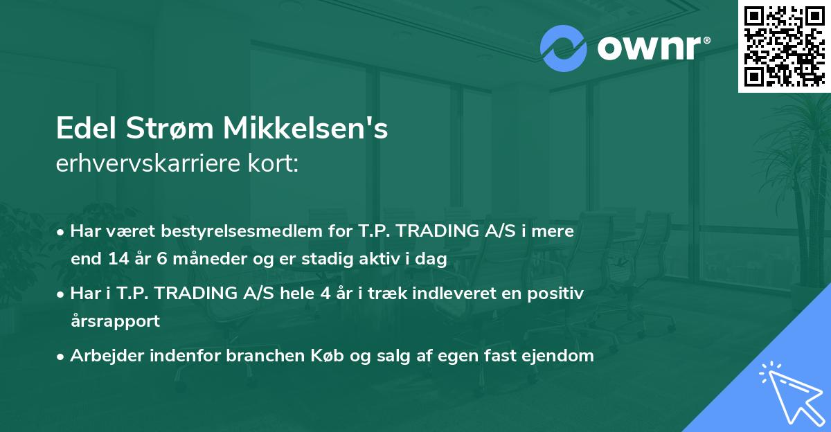 Edel Strøm Mikkelsen's erhvervskarriere kort