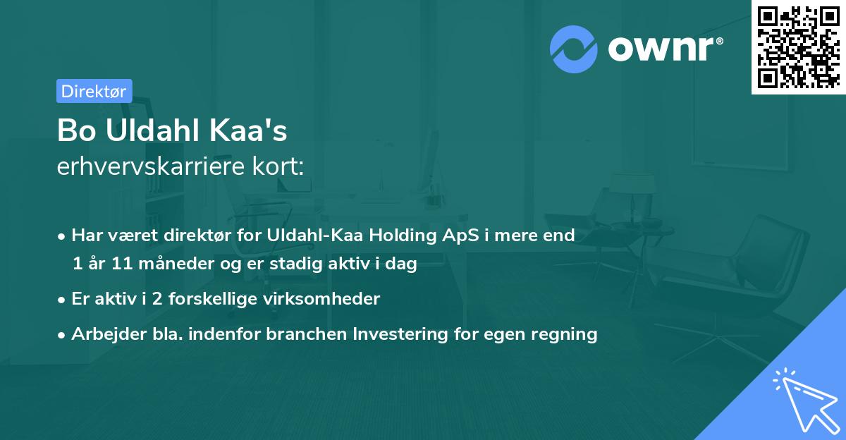 Bo Uldahl Kaa's erhvervskarriere kort