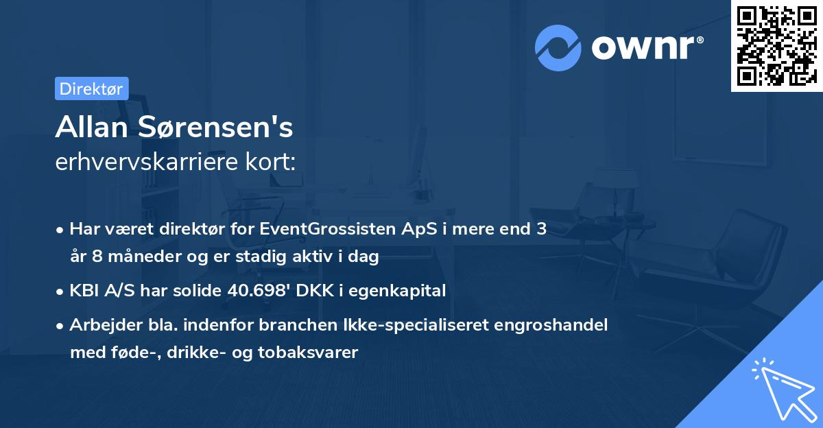 Allan Sørensen's erhvervskarriere kort