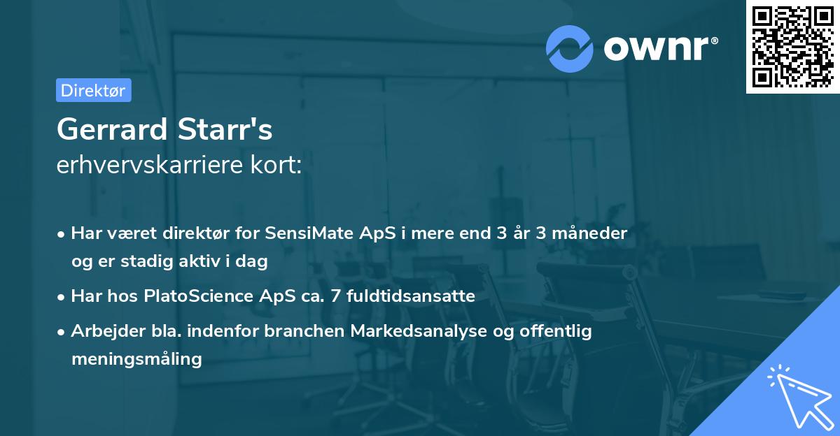 Gerrard Starr's erhvervskarriere kort