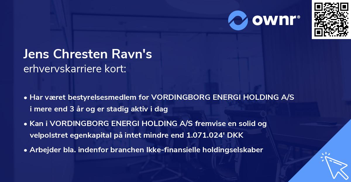 Jens Chresten Ravn's erhvervskarriere kort