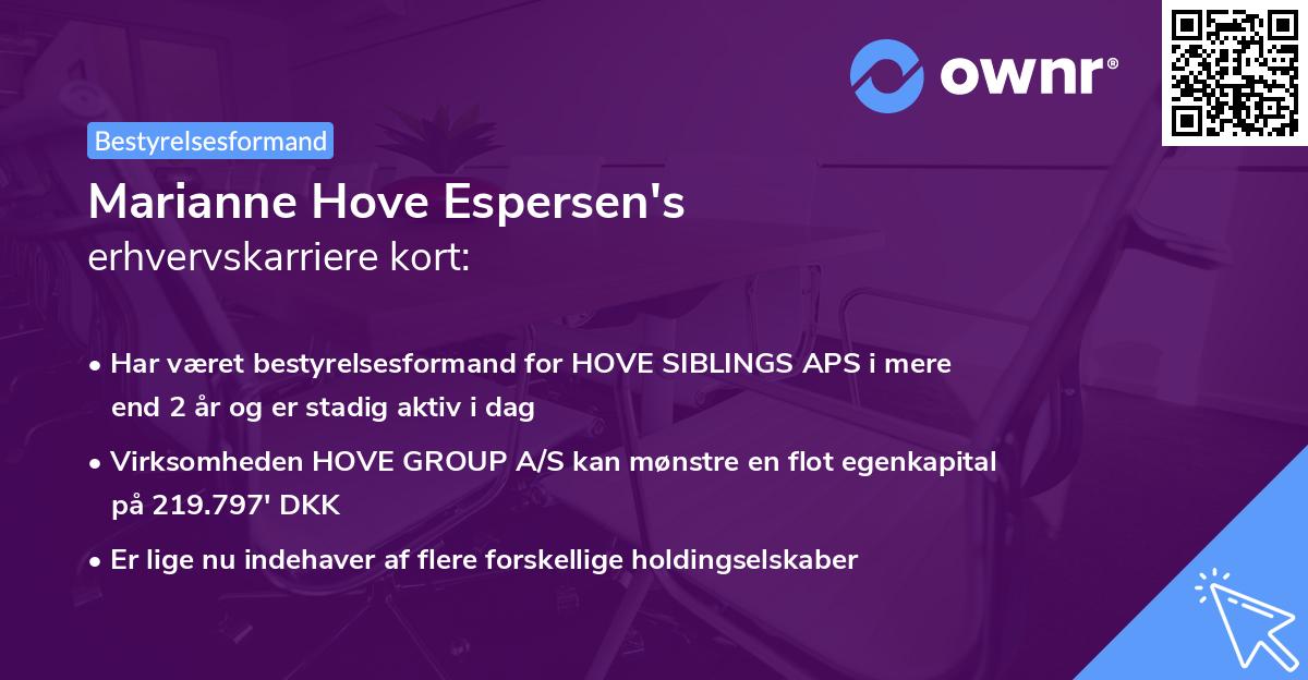 Marianne Hove Espersen's erhvervskarriere kort