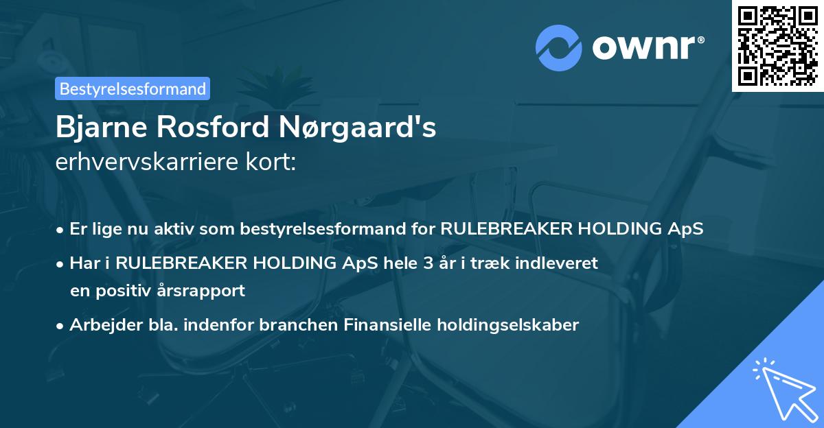 Bjarne Rosford Nørgaard's erhvervskarriere kort