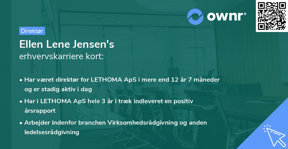 Ellen Lene Jensen's erhvervskarriere kort