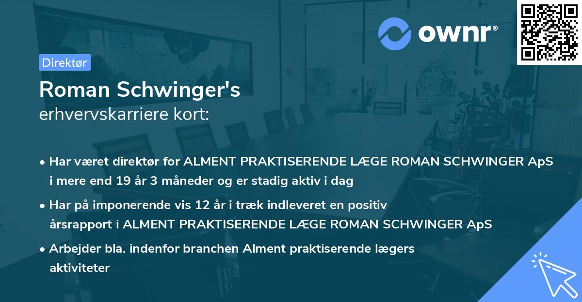 Roman Schwinger's erhvervskarriere kort