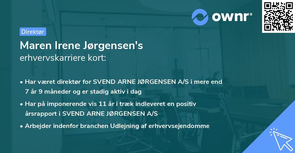 Maren Irene Jørgensen's erhvervskarriere kort