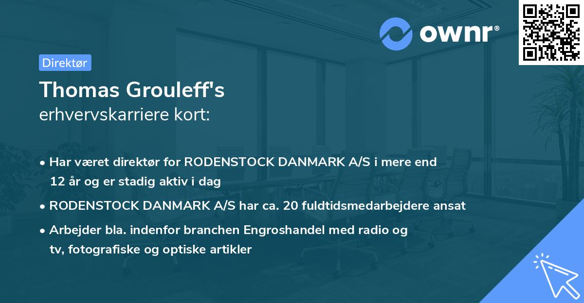 Thomas Grouleff's erhvervskarriere kort