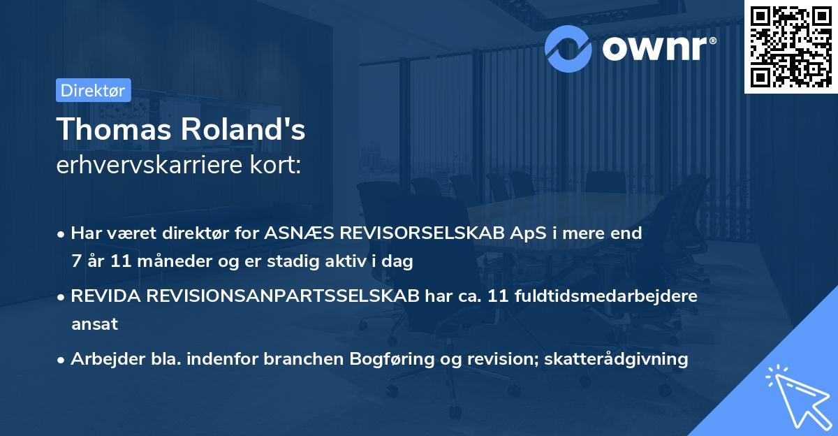 Thomas Roland's erhvervskarriere kort