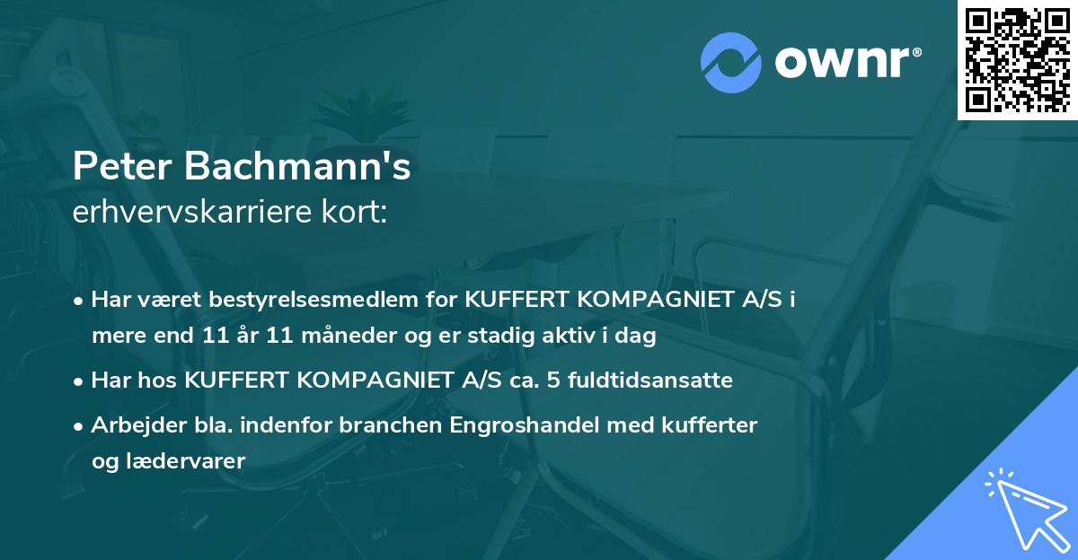 Peter Bachmann's erhvervskarriere kort