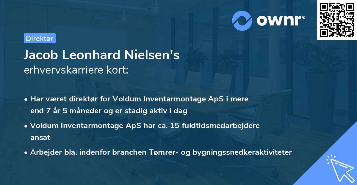 Jacob Leonhard Nielsen's erhvervskarriere kort