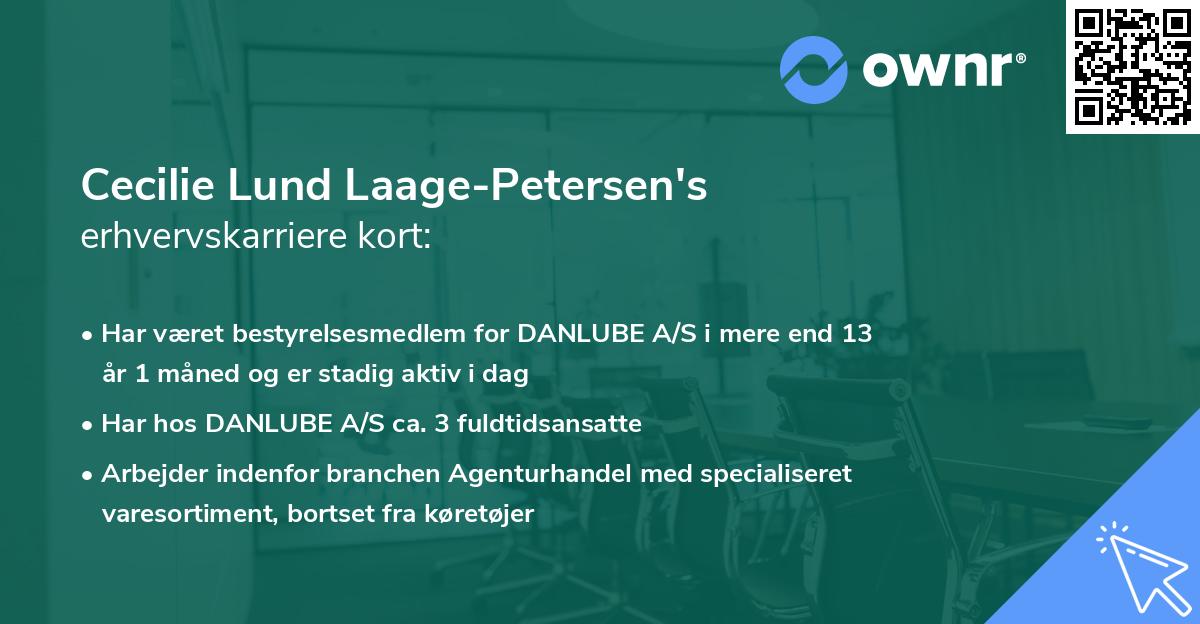 Cecilie Lund Laage-Petersen's erhvervskarriere kort