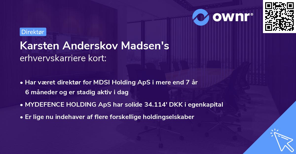 Karsten Anderskov Madsen's erhvervskarriere kort