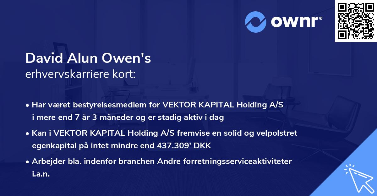 David Alun Owen's erhvervskarriere kort