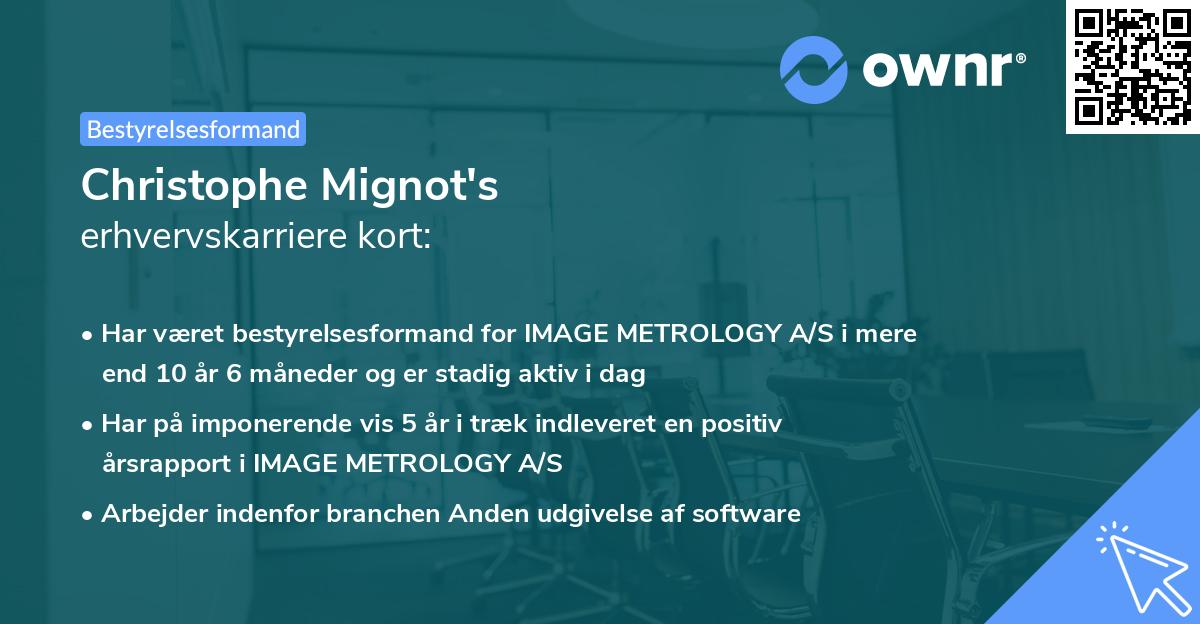 Christophe Mignot's erhvervskarriere kort