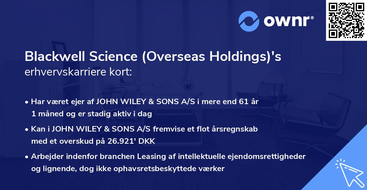 Blackwell Science (Overseas Holdings)'s erhvervskarriere kort