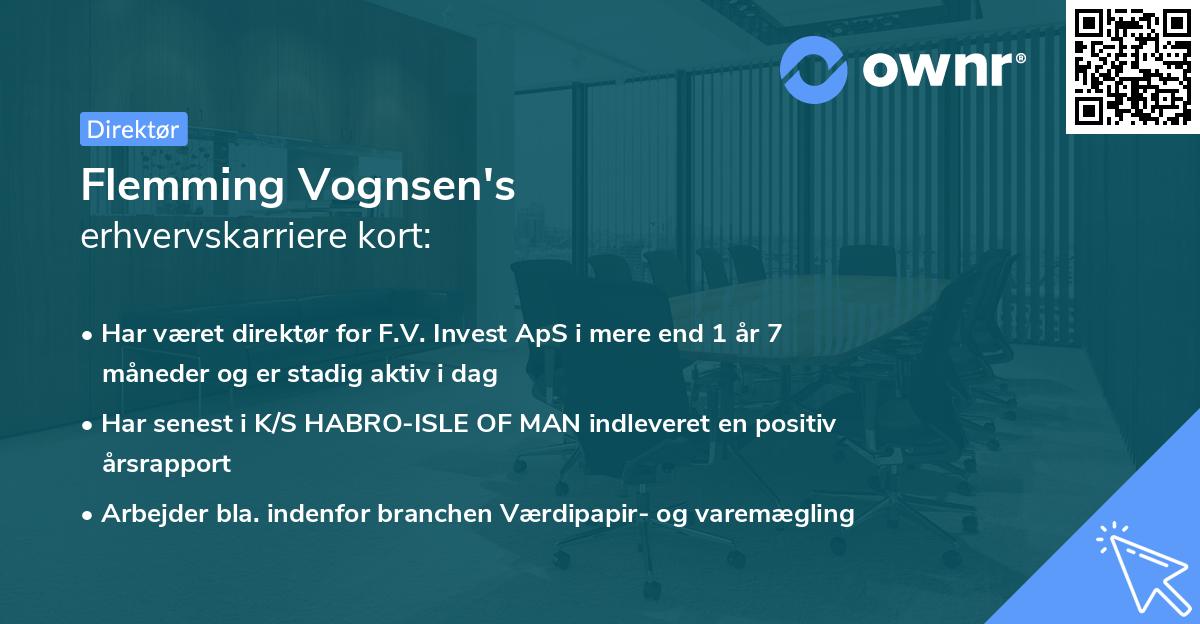 Flemming Vognsen's erhvervskarriere kort