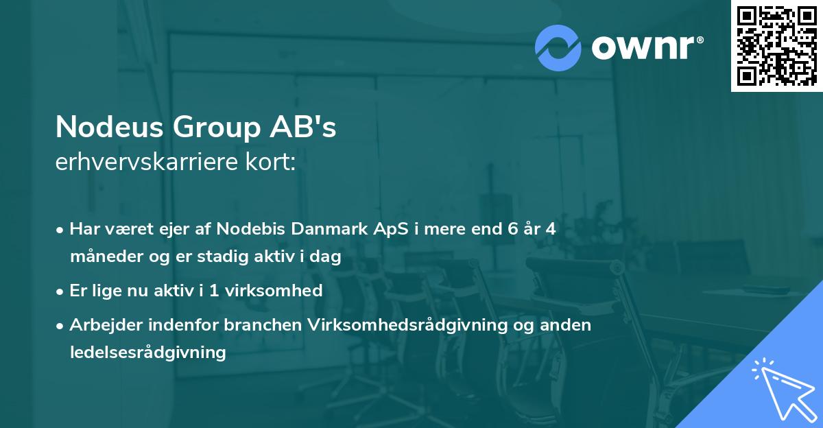 Nodeus Group AB's erhvervskarriere kort