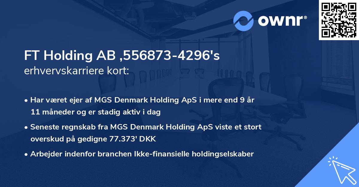 FT Holding AB ,556873-4296's erhvervskarriere kort